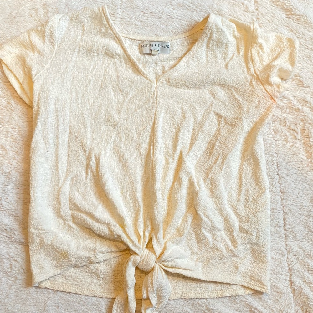 Cream Tie Shirt